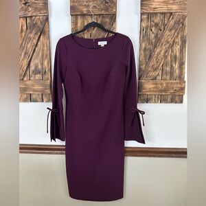 Calvin Klein Dark Purple‎ Midi Dress Women’s Size 8